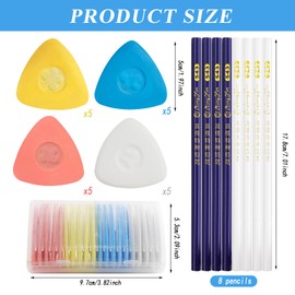 28 Pieces Tailor's Chalk, Tailor's Chalk Pen, Triangle Chalk + Sewing Pencil, Sewing Chalk, Fabric Chalk, Sewing Chalk, Tailor's Chalk Set, for Marking Various Fabrics, Leather, Sewing Markers