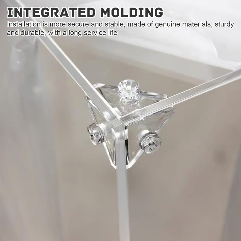 Pack of 16 Acrylic Clear Corner Brackets, Transparent Right Angle