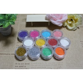 Glitter Powder (Glitter), 0.08 oz (2 g) each, 12 Color Set (1/128)