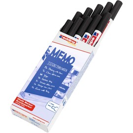 edding 4085 Chalk Marker - Black - 10 Chalk Pens - Round Tip 1-2 mm - Fine-Tipped Wet Wipe Pen for Chalkboards, Windows, Glass, Mirrors - Liquid Chalk Marker Pens for Opaque Coverage