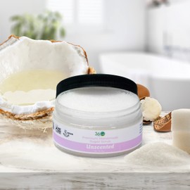 360Feel Fragrance Free Sugar Body Scrub - Great for Exfoliating Body Scrub Acne Scars Stretch Marks Foot Scrub Great Gifts For Women - 8 Fl Oz