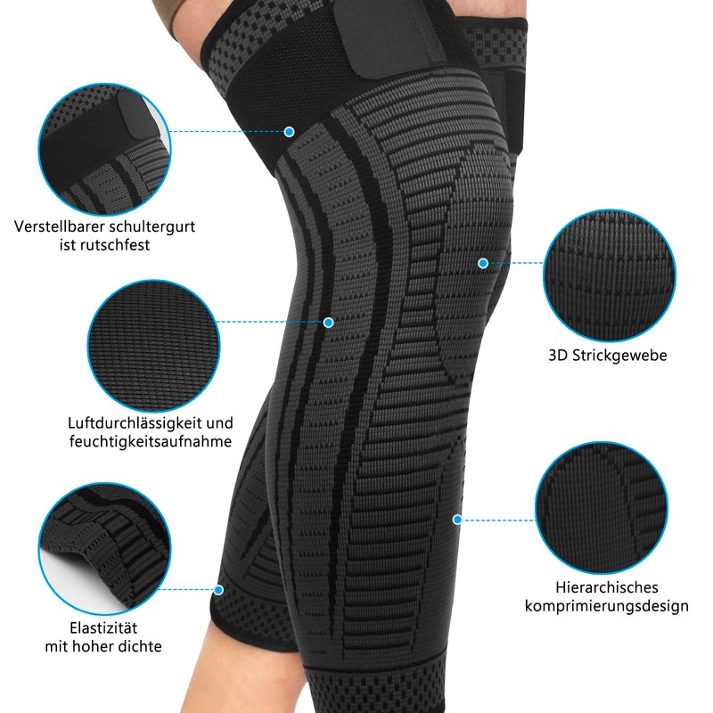Ruilala Knee Support Long Pack of 2 Knee Support Compression