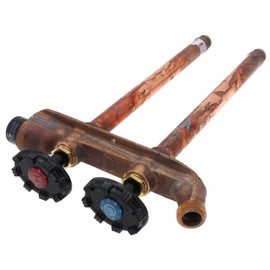 Woodford V22PX-12-BH, 1/2" Pex Crimp Inlets- Vertical Hot & Cold Wall Faucet w/Black Handles-For 12"Wall-With 13 3/4" L Inlets