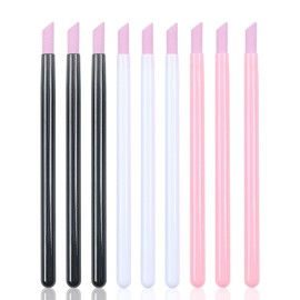 JERCLITY 9 Pieces Quartz Stone Nail File Cuticle Pusher Pen Peeling Dead Skin Cuticle Remover Pen Nail Buffer Pen for Nail Art