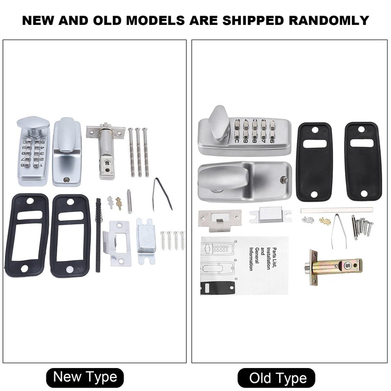 Mechanical Keyless Door Lock, 2-8 Digit Code Combination Entry Door