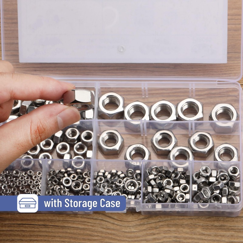 Mr. Pen- Metric Hex Nuts Assortment Kit, 370 pcs, Stainless