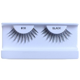 10 Pairs 100% Human Hair False Eyelashes Natural Black #38