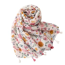 FAIRYGATE Scarf Women Spring Summer Flower Long Shawls and Wraps Ladies Scarves Lightweight Clearance 63008
