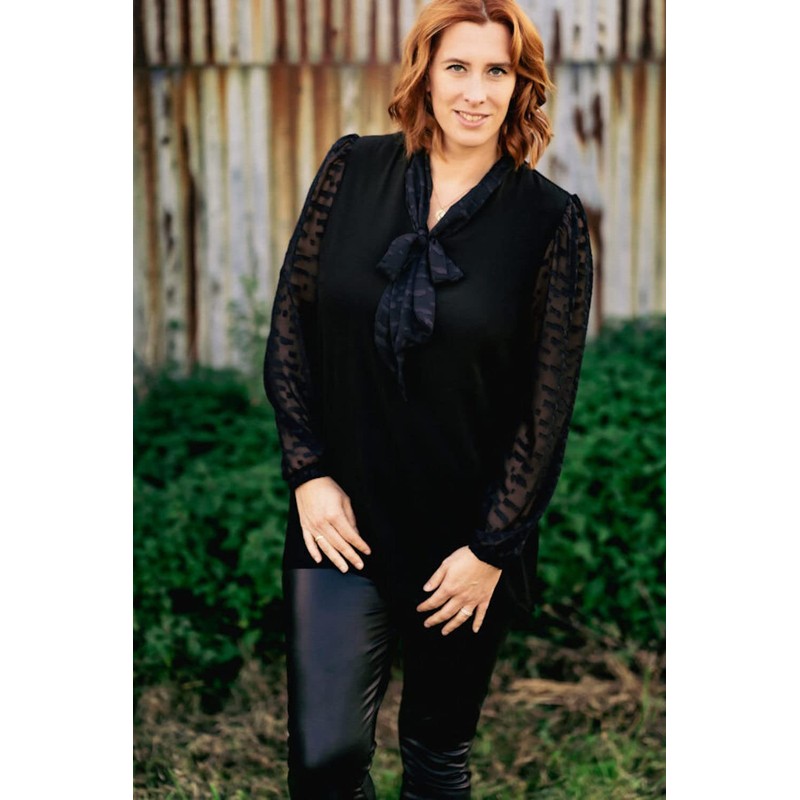 Paper Cut Pattern Bow Blouse Rosalie Ladies