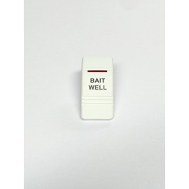 Southern Marine Euro Rocker Switch Cover- Bait Well. White with Red Lens. Contura III. Fits Carling, Cole Hersee, Blue seas