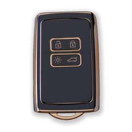 RUXYAXFOL TPU-Auto-Schlüsselhülle, kompatibel mit Renault Dacia Duster, Master, Austral, Arkana, Kangoo, Twingo, Megane E-Tech, intelligente Autoschlüsselhülle, 2 Stück, Schwarzgold