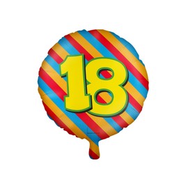 PD-Party 7042118 Happy Foil Balloons, Festive Celebration, Party Decorations, 18 Years, Multicoloured, 46 cm Length x 46 cm Width x 46 cm Height