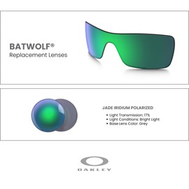 Oakley Original Batwolf OO9101 Jade Iridium Polarized Replacement Lenses For Men For Women + BUNDLE with Microfiber Cloth Bag + BUNDLE with Designer iWear Eyewear Kit
