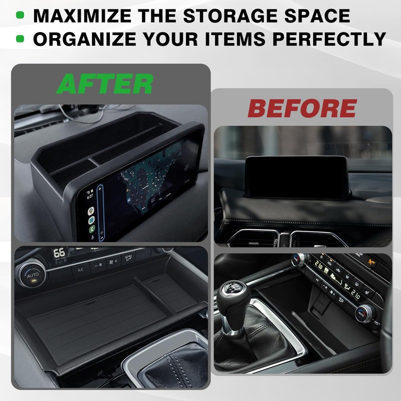 Muslogy Center Console Front Organizer & Dash Storage Box Insert