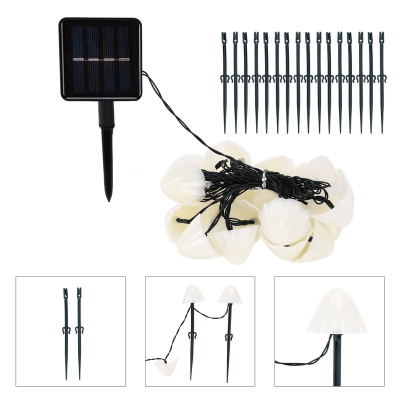 Solar Light String Waterproof Outdoor Garden Landscape Light 20LEDs 8