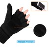 OMECHY Winter Knitted Fingerless Wool Gloves Thermal Insulation Warm Convertible