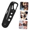 Healvian Portable Stainless Steel Folding Beard Comb for Men Static