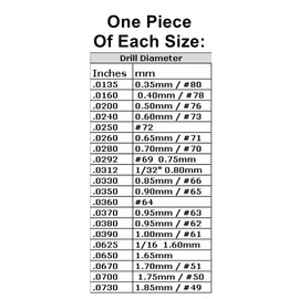 20 Piece Carburetor Jet Drill Bits Mini Drill Bit Kit for Carburetor Jet Tuning Solid Carbide Holley Rochester Carter Mikuni Walbro