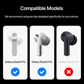 Premium Multi-Flange Eartips for Galaxy Buds3 Pro/Galaxy Buds4 Pro (White, Large) – Always Fits, Never Slips
