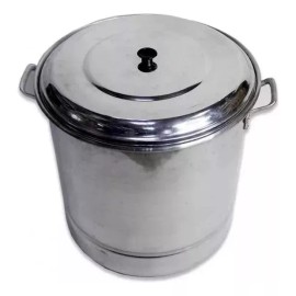 VAP2000 1 Olla Vaporera Tamalera 50 Litros Con Tapa Y Disco Aluminio