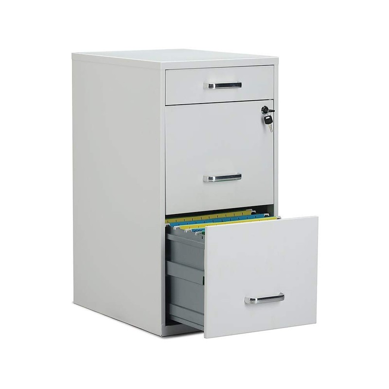 STAPLES 3-Drawer Vertical File Cabinet, Letter Size Documents, Lockable &
