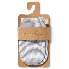 Wilson & Frenchy Organic Stripe Rib Mittens - Rain Drop, One Size