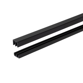 36 Inch Long Black Plastic Sliding Door Track Set for 1/8" Thick Panels (Pack of 1) by Outwater Plastics