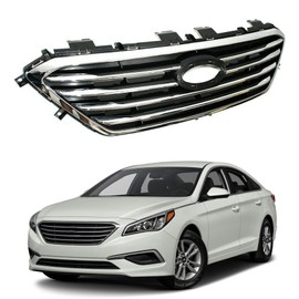 munirater Front Bumper Chrome Grill Factory Style Grille Replacement for 2015-2016 Hyundai Sonata