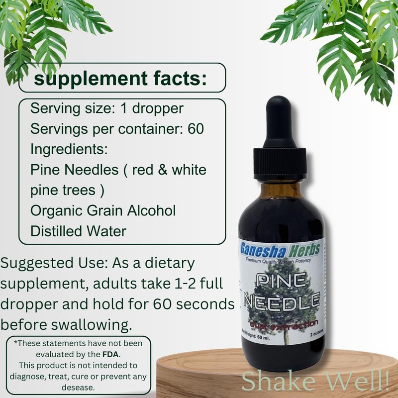Ganesha Herbs Pine Needle Liquid Tincture Herbal Liquid Dual Extract