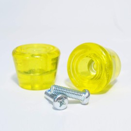 VNAKER PU Rubber Roller Skate Toe Stoppers 1 Pair with Screws (Yellow)