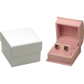 Pink Color Luxury Velvet Multiple Use Earring Necklace Pendant Jewelry Gift Box for Wedding, Birthday, Valentine' Day,Christmas...Comes with an Extra Individual White Packer Box( Jewelry not included)