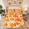 Fall Pumpkin Bed Sheets Queen Autumn Maple Leaves Bedding Set