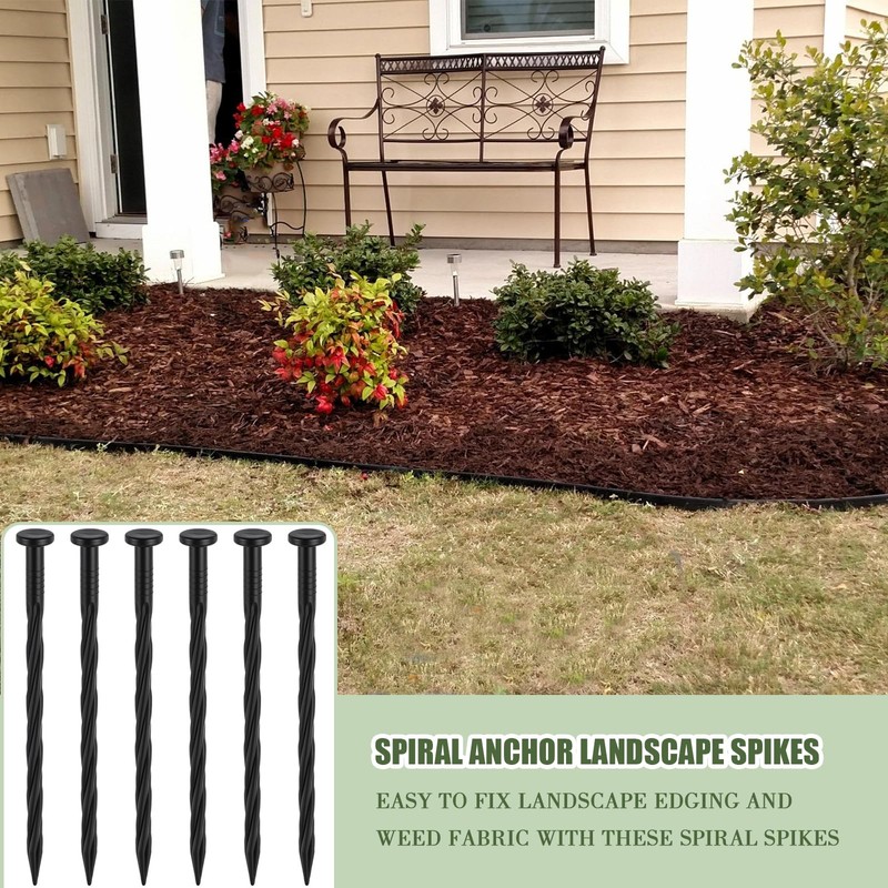 Landscape Spikes, Plastic Landscape Edging Spikes 8 Inch (100 Pack)