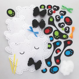 Baker Ross FE341 Panda Sewing Kit for Children, Pack of 3, Craft Set for Sewing for Children