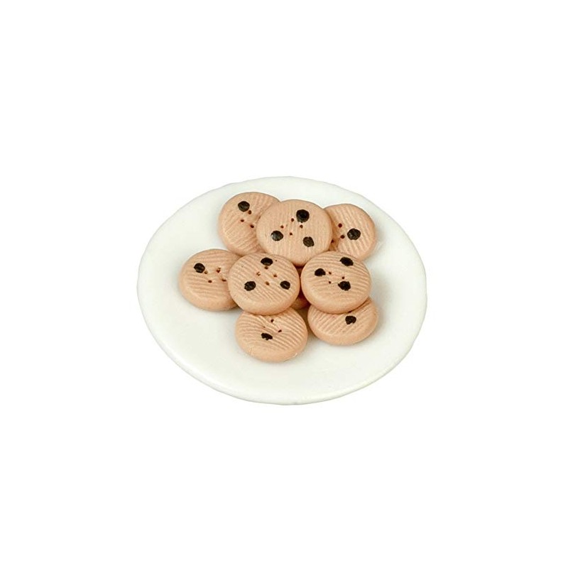 Town Square Miniatures Dollhouse Chocolate Chip Cookies on a Plate