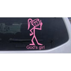Pink 2.3in X 4in - Gods Girl Christian Car Window Wall Laptop Decal Sticker