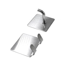 TAODAN 6PCS Stainless Steel Shower Razor Holder with Heavy Duty Waterproof Sticky Hooks Hardware Accessories Single Hook No Nail Door Hook Bathroom Non Trace Hook for Hanging Towels and Clothes