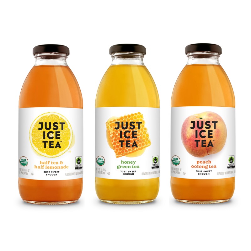 Just Ice Tea Organic Iced Tea, 3 Flavor Variety, 16