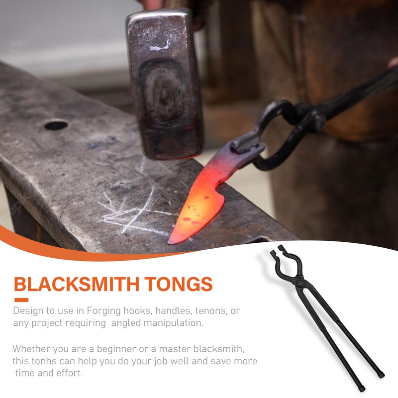 Bzsunway 17" V-Bit Bolt Knife Making Tongs, Blacksmith Bladesmith Anvil