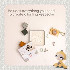 Tiny Love Magic Box Square, Memory Box, Baby Hand and Footprint Kit, Keepsake for Boys and Girls, Dermatologically Tested, All-in-One Clay kit, Nursery Decoration, Newborn Gifts, Tiny Creations