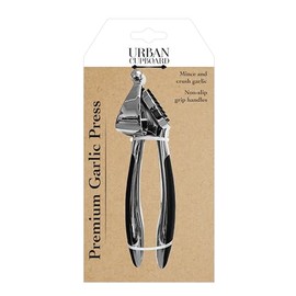 Urban Cupboard Premium Garlic Press, Mince and Crush Cloves, Built-In Cleaner, Comfortable Handle, Dishwasher Safe, Silver