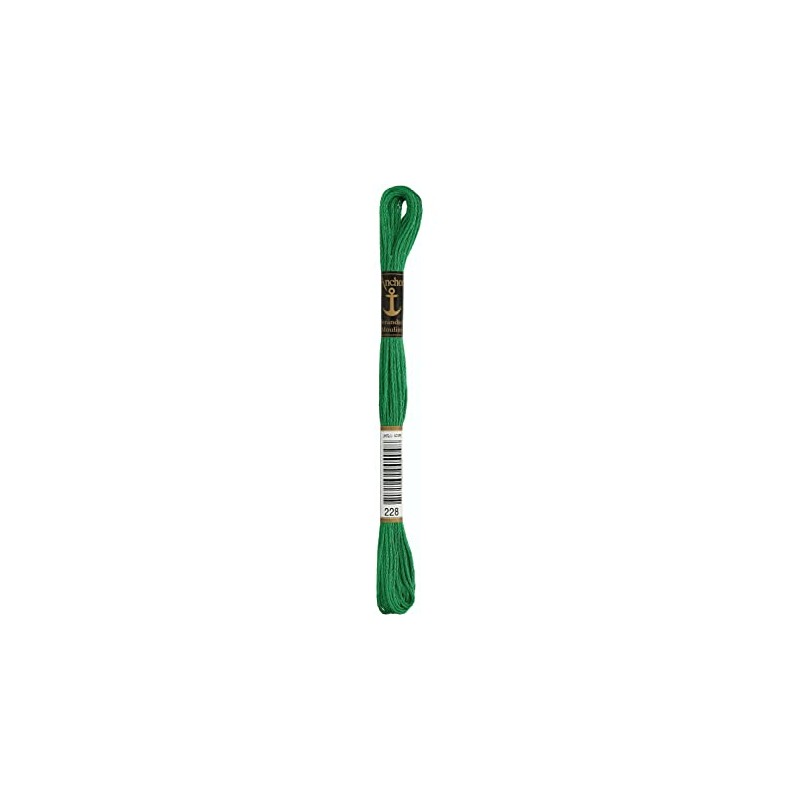 Anchor 232719 4635000-00228 Embroidery Thread, Cotton, Green, 3 g