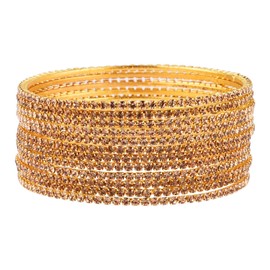 Efulgenz Traditional Indian Bangles Indian Bangle Rhinestone CZ Crystal Wedding Bridal Bracelet Jewelry for Women Indian Stone Bangles