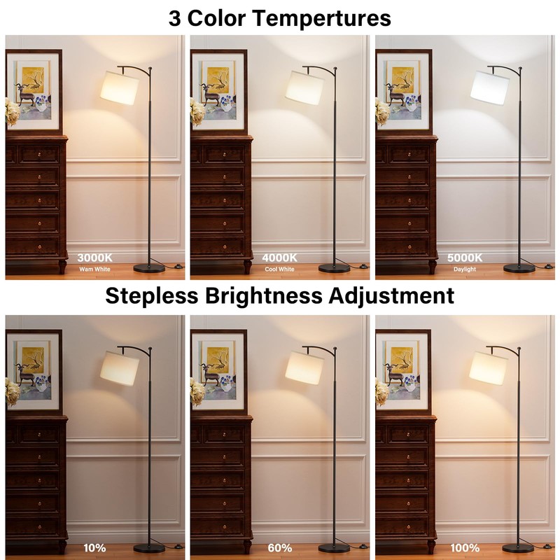 60" Floor Lamps with Remote Control & Bulb, Colors Temperature