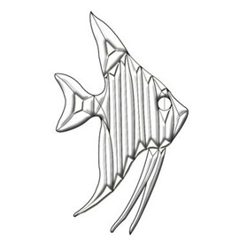 6-1/4" x 10-1/2" Exquisite Stained Glass Angel Fish Bevel Cluster