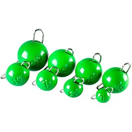 LMAB Tungsten Chebu Sinker - Cheburashka Rig Weights Set, Lead Free, Coated, for Finesse Fishing, Bass Fishing & Zander Fishing, Fluo Green, Size 2.0g