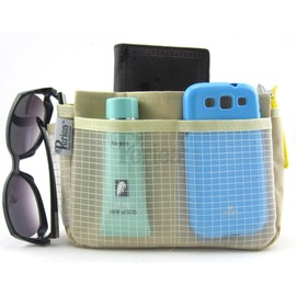 Periea ‘Tegan’ Small Handbag Organiser Insert or Make-up Bag – 5 Colours Available (Light Brown)