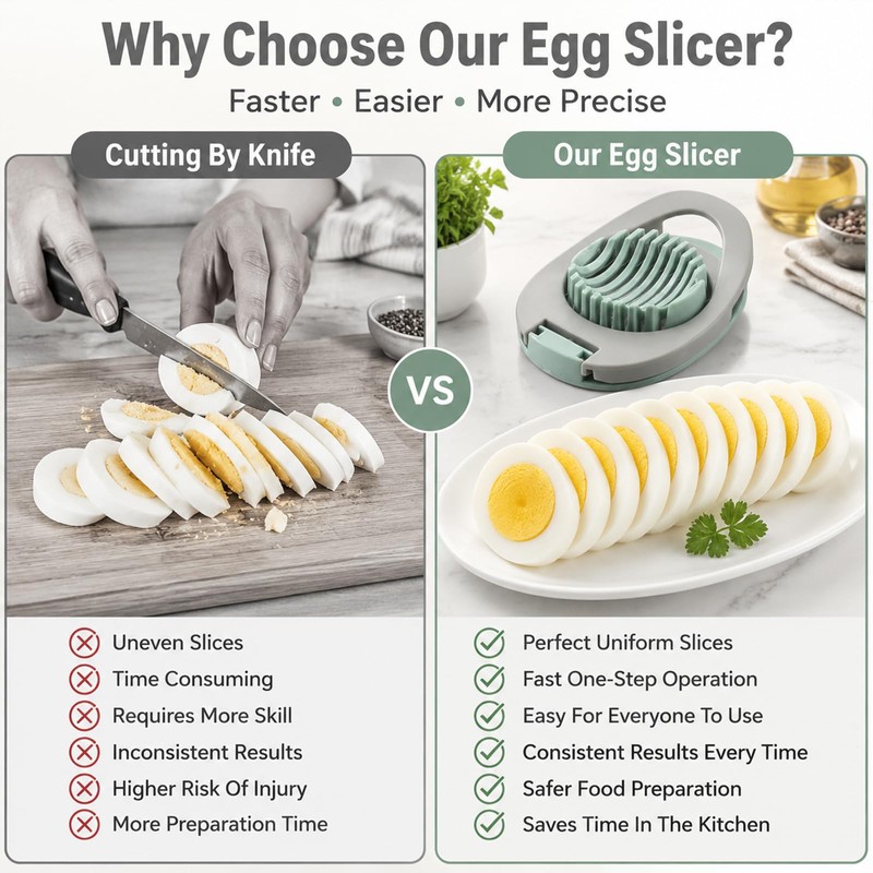 2 PCS Egg Slicer, Egg Cutter for Boiled Eggs, Hard