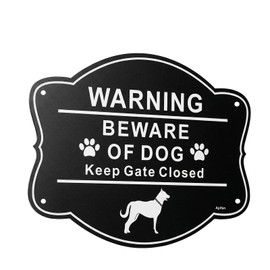 Beware of Dog Sign for Fence,10x8 Inch Rust Free .040 Aluminum Metal Yard Sign, Fade Resistant, UV Protected, Weatherproof Warning Dog Sings for Door or Gate
