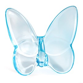 HOgardenME Glass Crystal Butterfly Ornaments Home Decoration Crafts Holiday Party, for Crystal Butterfly Figurines, Flying Butterfly Collectible Home Ornament Decor (Light Lake Blue)